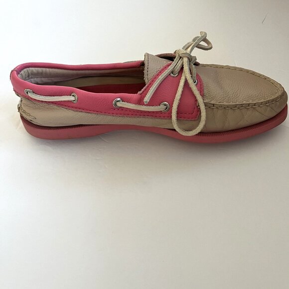 Women's Sperry Top-Sider Pink And Beige Boat Shoes Loafers Size 8.5M - Picture 6 of 8